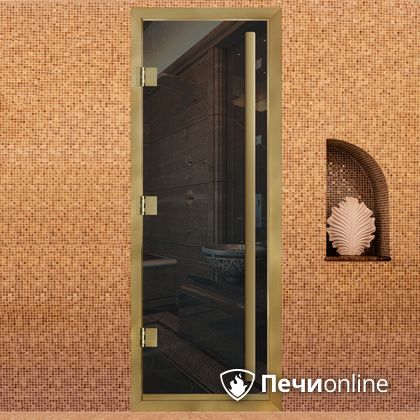 Дверь для бани Arta Премьер 60G Серая с профилем под золото, 2000х700 мм в Брянске